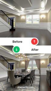 Before and after modern home styling transformation