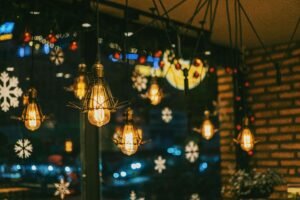 Warm-toned bulbs creating cozy atmosphere