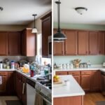Kitchen before and after decorating on a budget